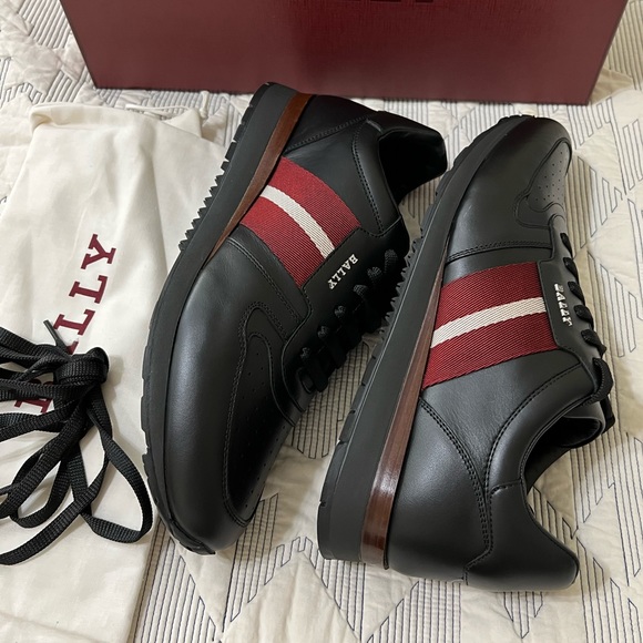 - Bally Men’s Astel Leather Sneakers In Black - Picture 8 of 12